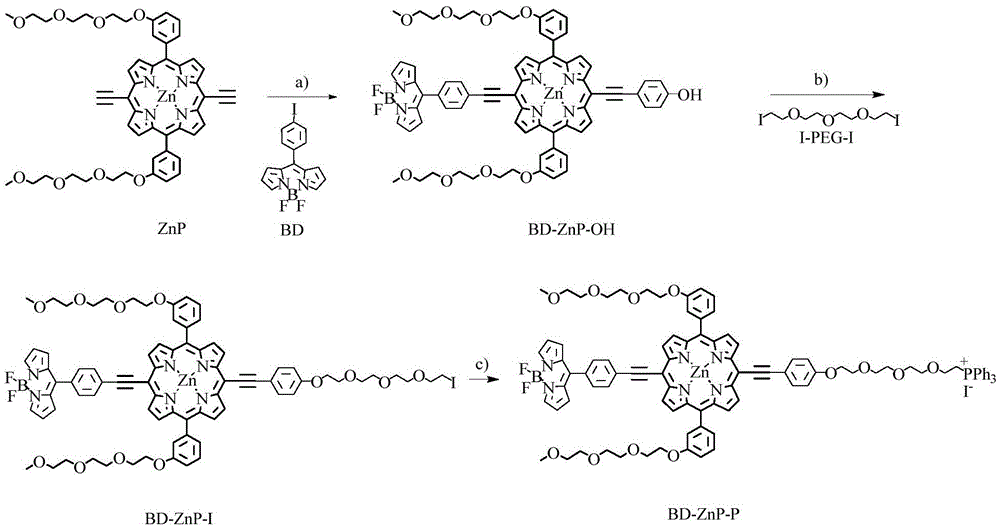 An amphiphilic anticancer photosensitizer with a large two-photon absorption cross-section and its preparation and application