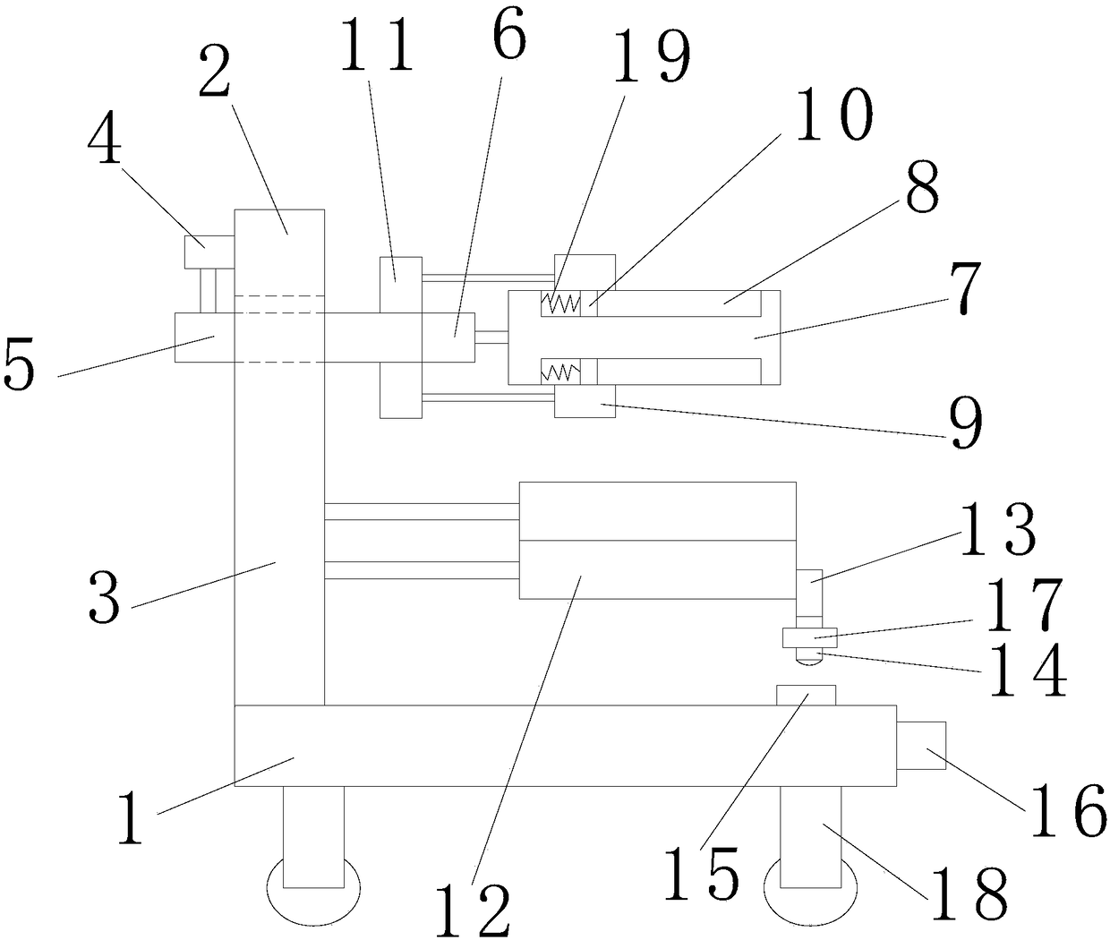 Textile fabric winding and lifting device