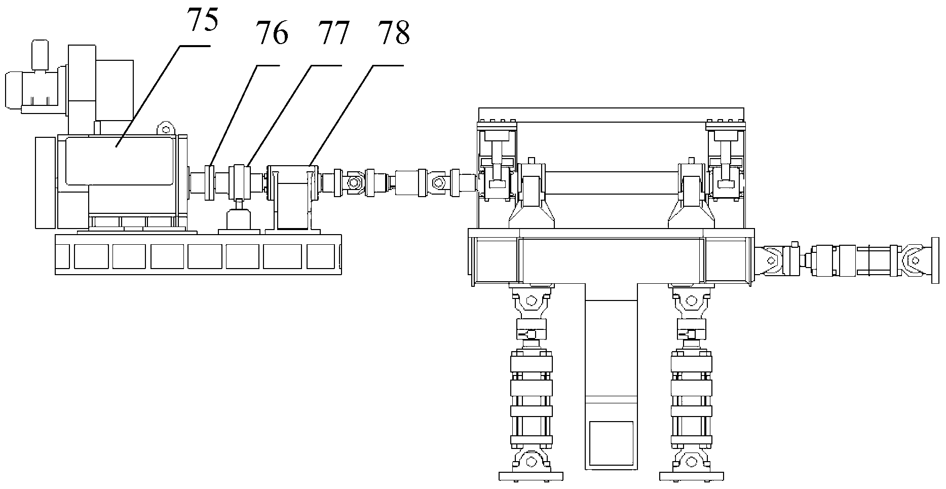 High-speed electric multiple unit axle box bearing three-degree-of-freedom dynamic load reliability test platform