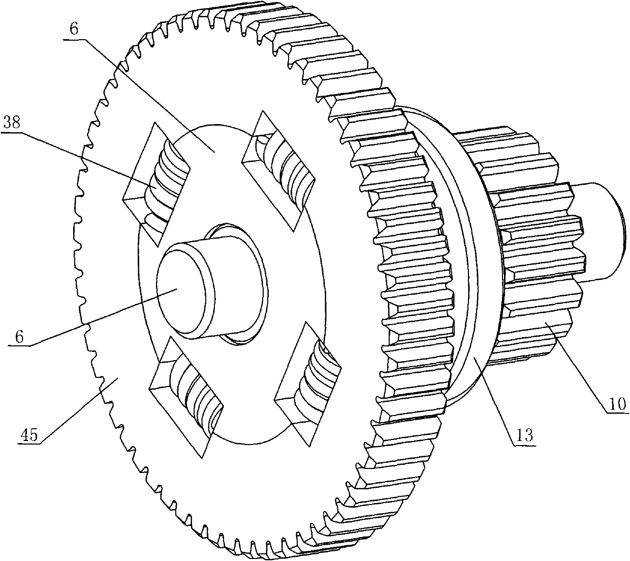 Two-way buffering transmission gear