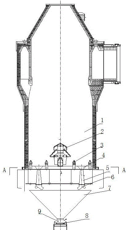 Multi-pipe discharging device of sinter shaft kiln type waste heat recovery system