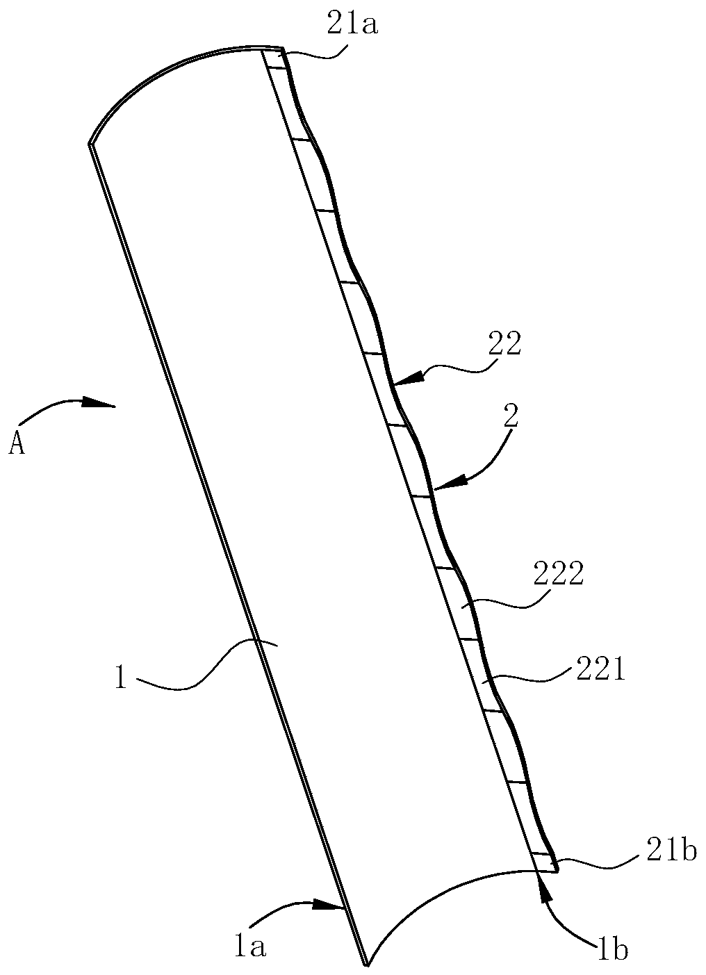 Blade for centrifugal fan impeller, centrifugal fan impeller and extractor hood