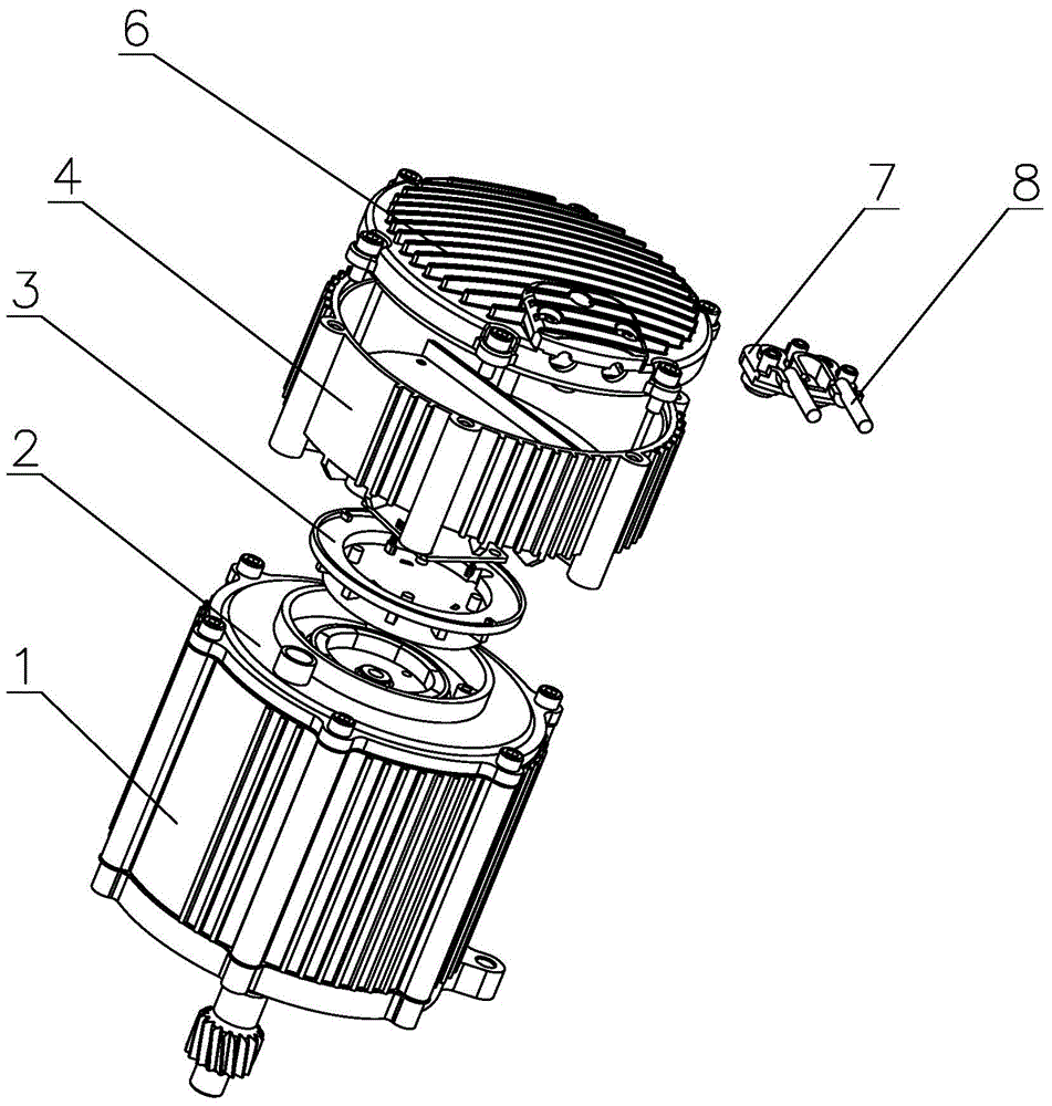 Motor and controller assembly of integrated structure