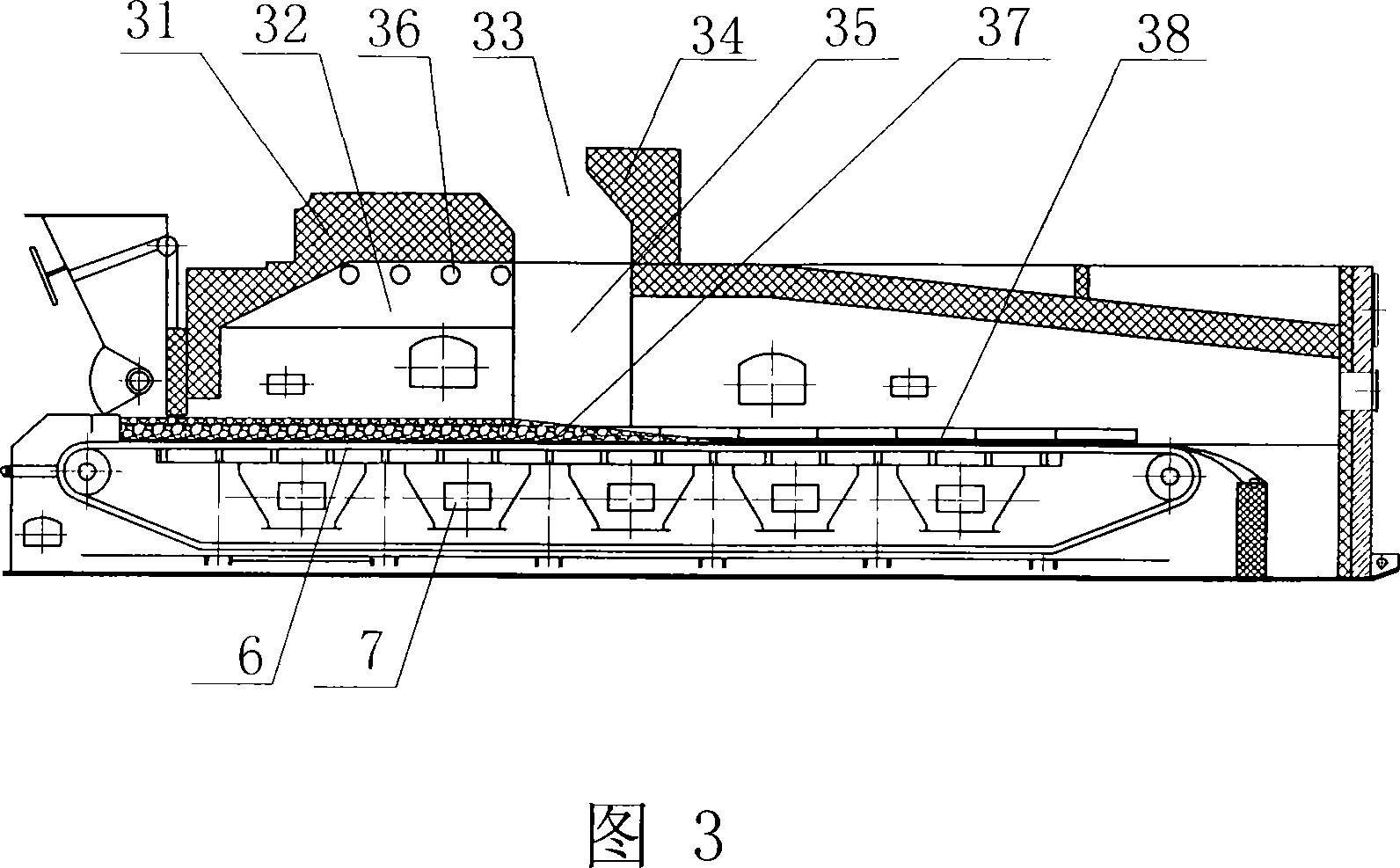 Single-spiral flow smokeless hot-water boiler of chain fire grated