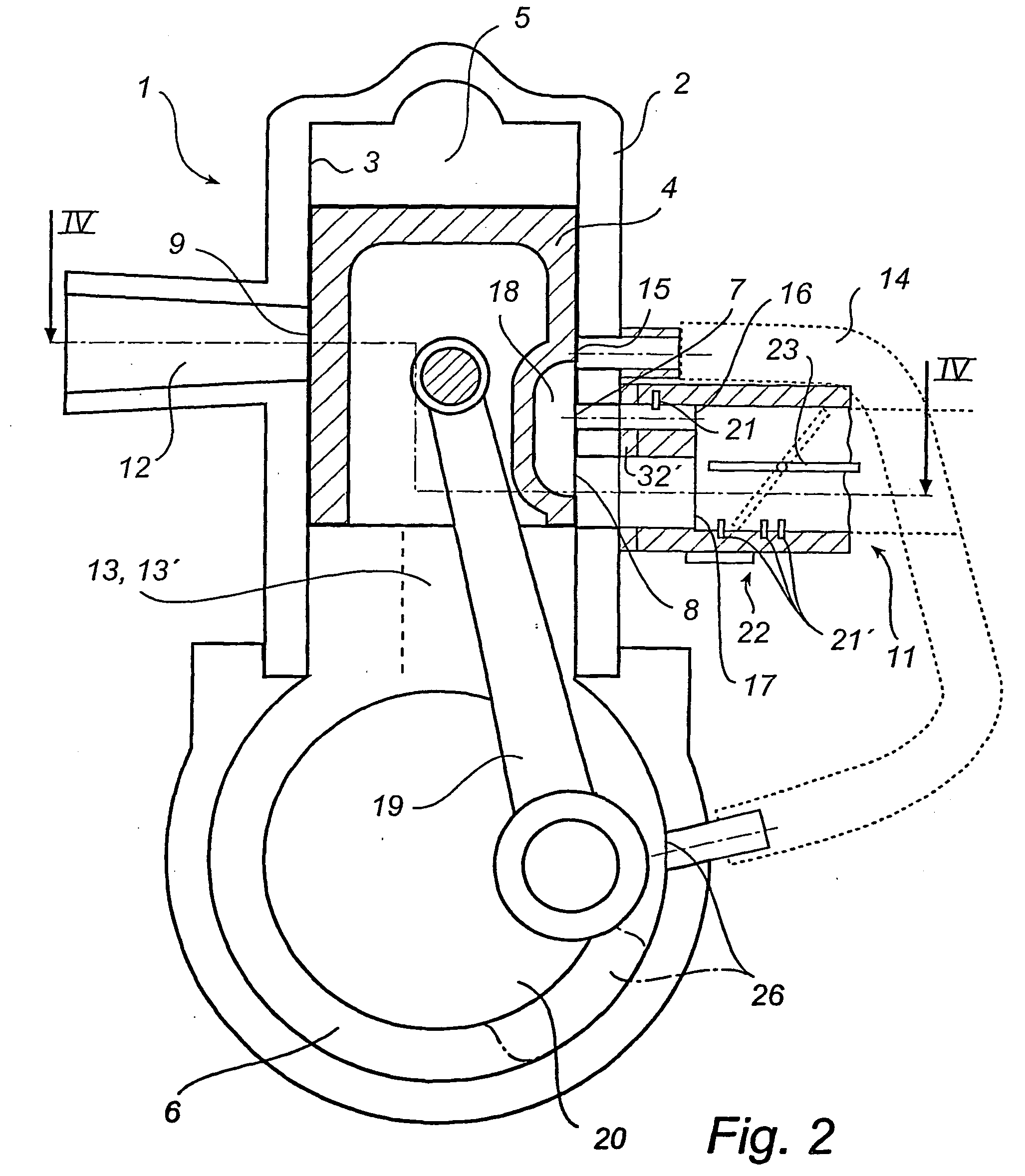 Crankcase scavenged internal combustion engine