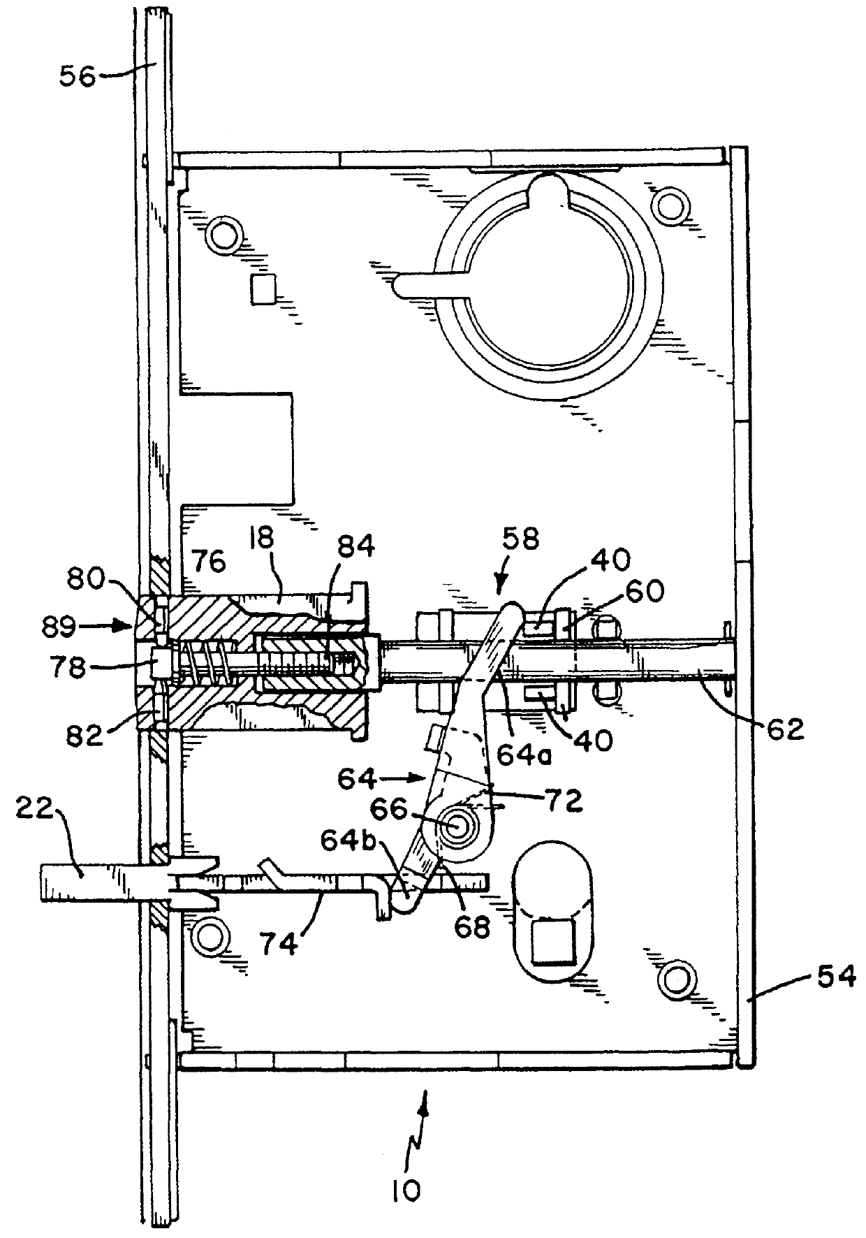 Mortise latch vertical rod exit device