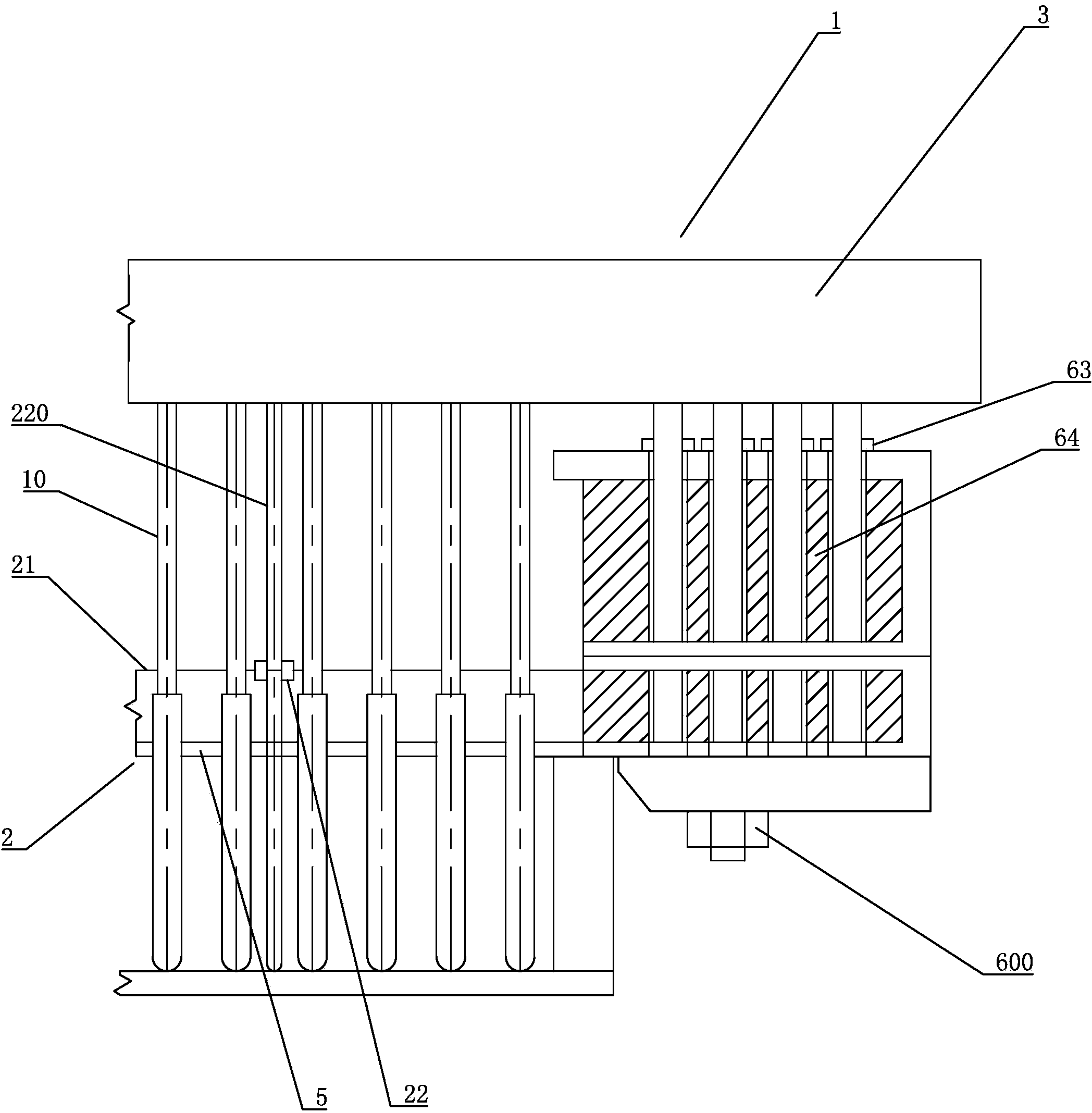 Split inserting type hole forming die and device and automatic manufacturing method of perforated brick of split inserting type hole forming die