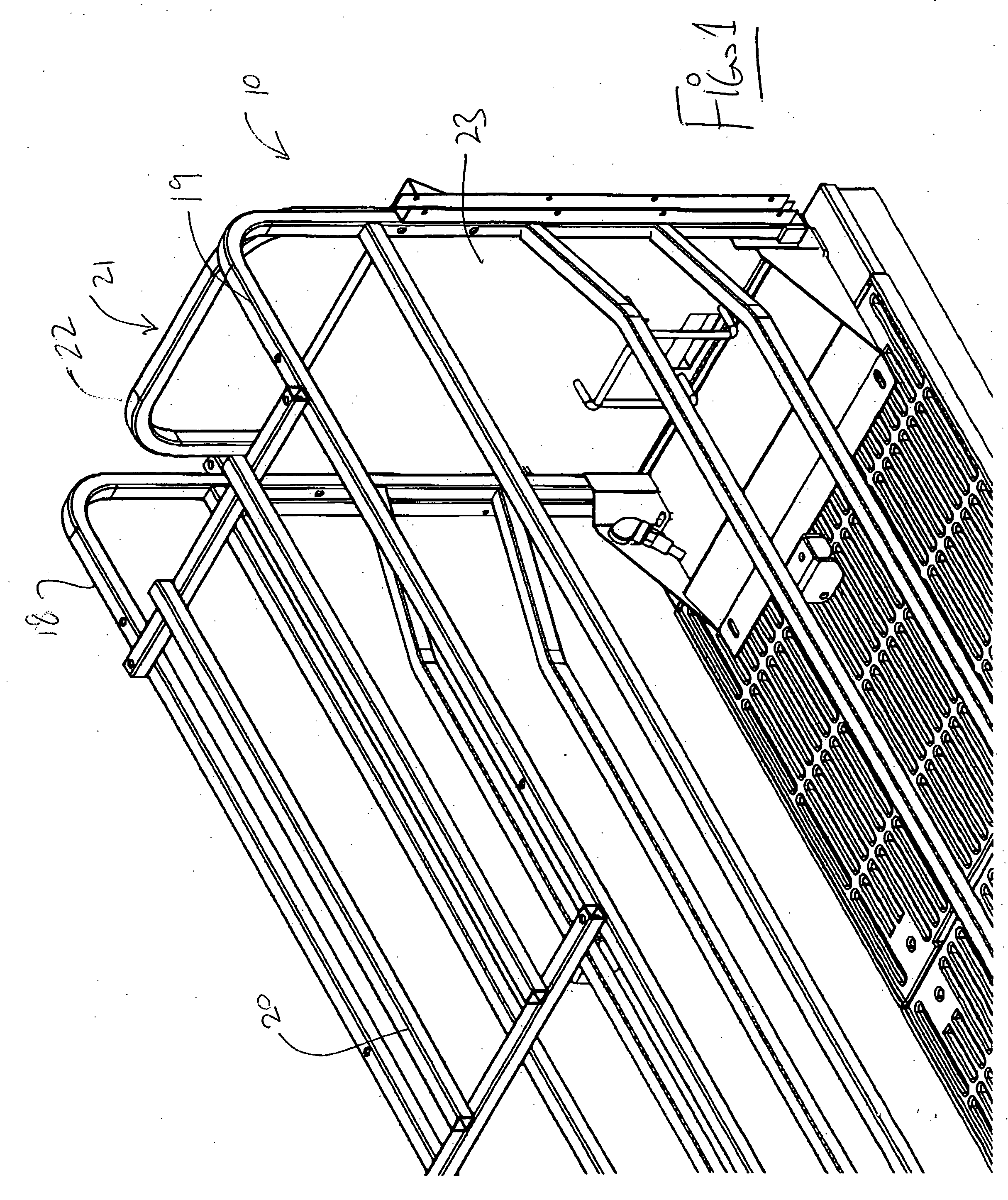 Farrowing crate with a low profile feeder