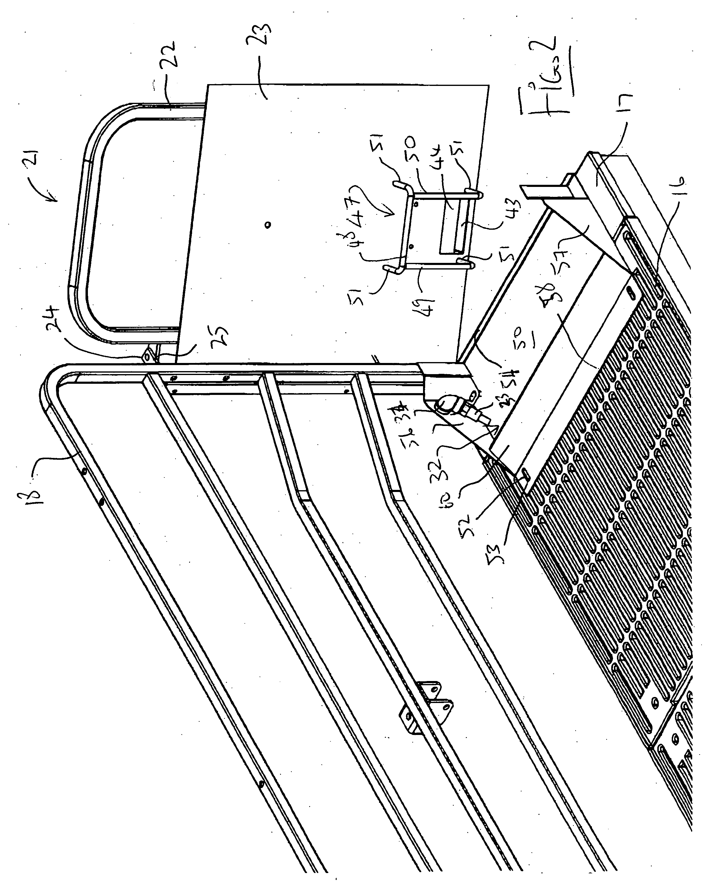 Farrowing crate with a low profile feeder