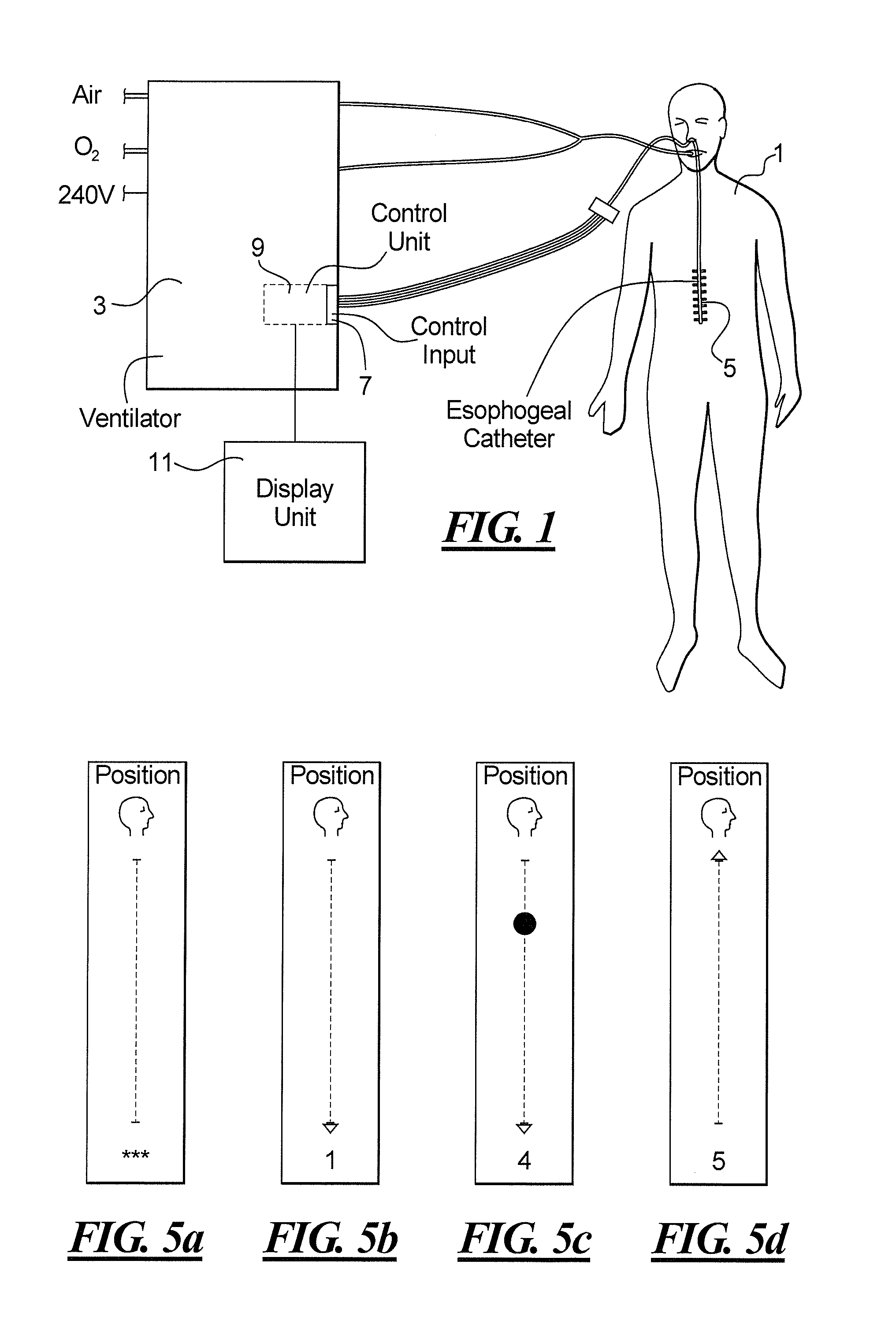 Control unit and display unit for an EMG controlled ventilator