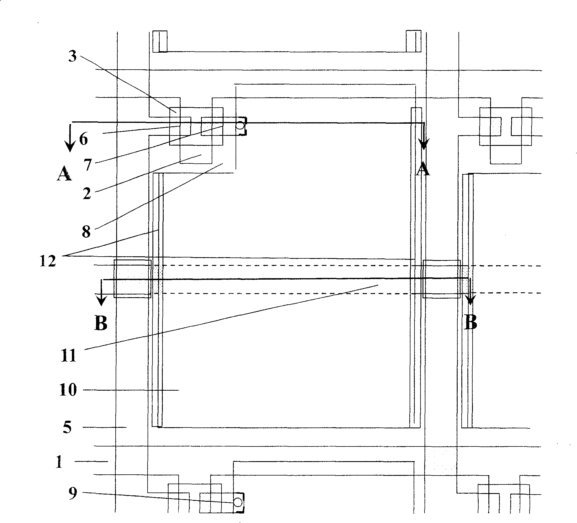 TFT LCD array base board structure and its producing method