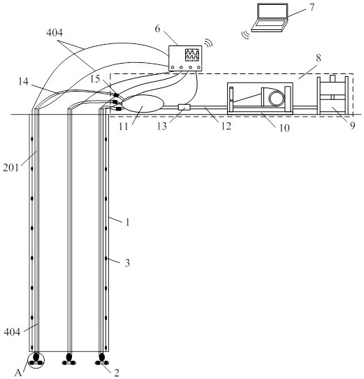 A pile foundation grouting pressure test device and method based on optical fiber sensing