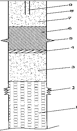 Bridge-plug-free immovable string casing damaged well chemical plugging technology