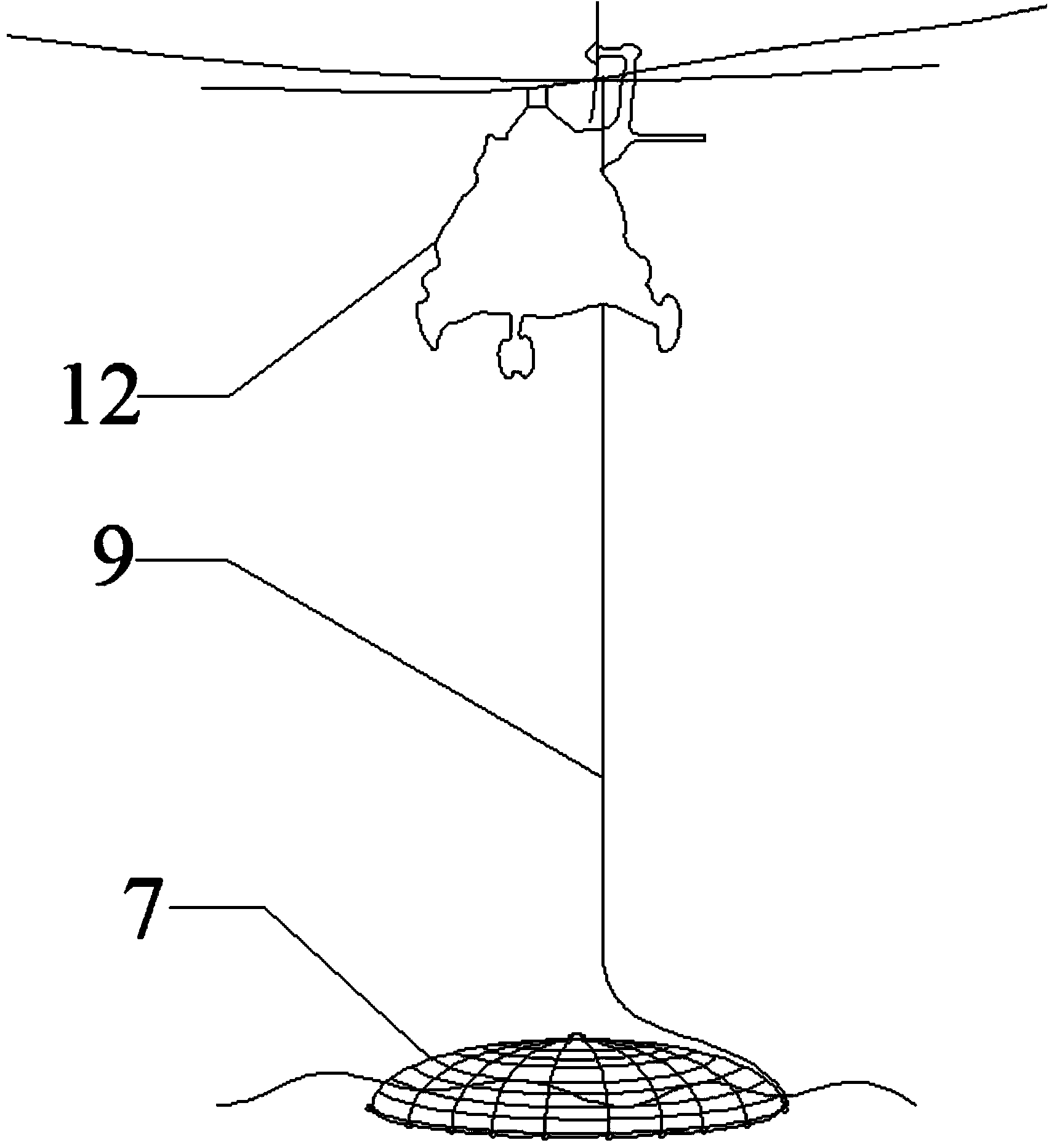 Air net-launching-type salvage net system