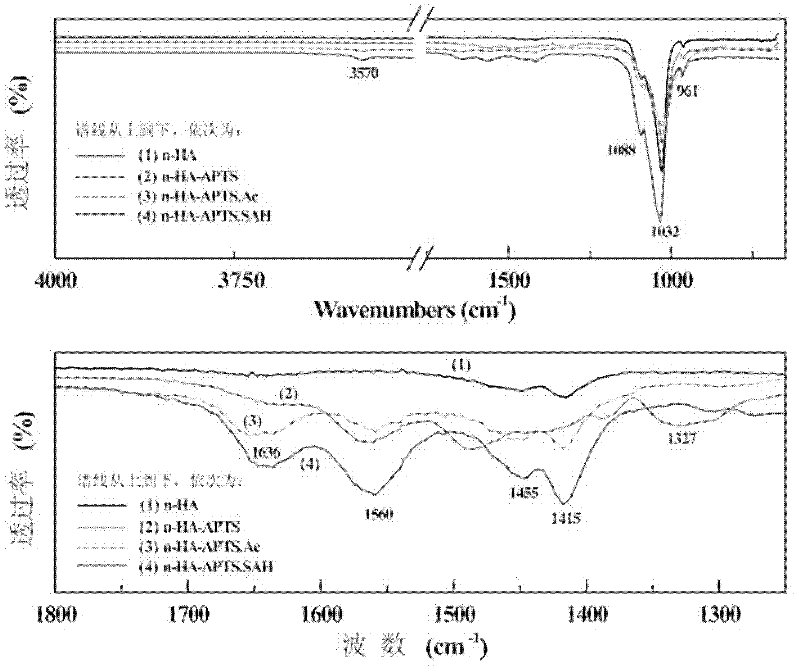 Surface modification method of nanometer hydroxyapatite mediated by APTS