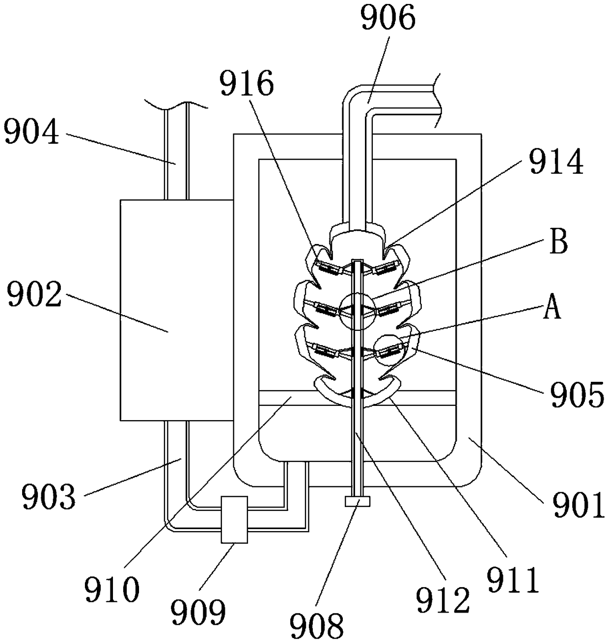 Lung-simulated treatment equipment for polyvinyl chloride plastic regeneration cleaning sewage