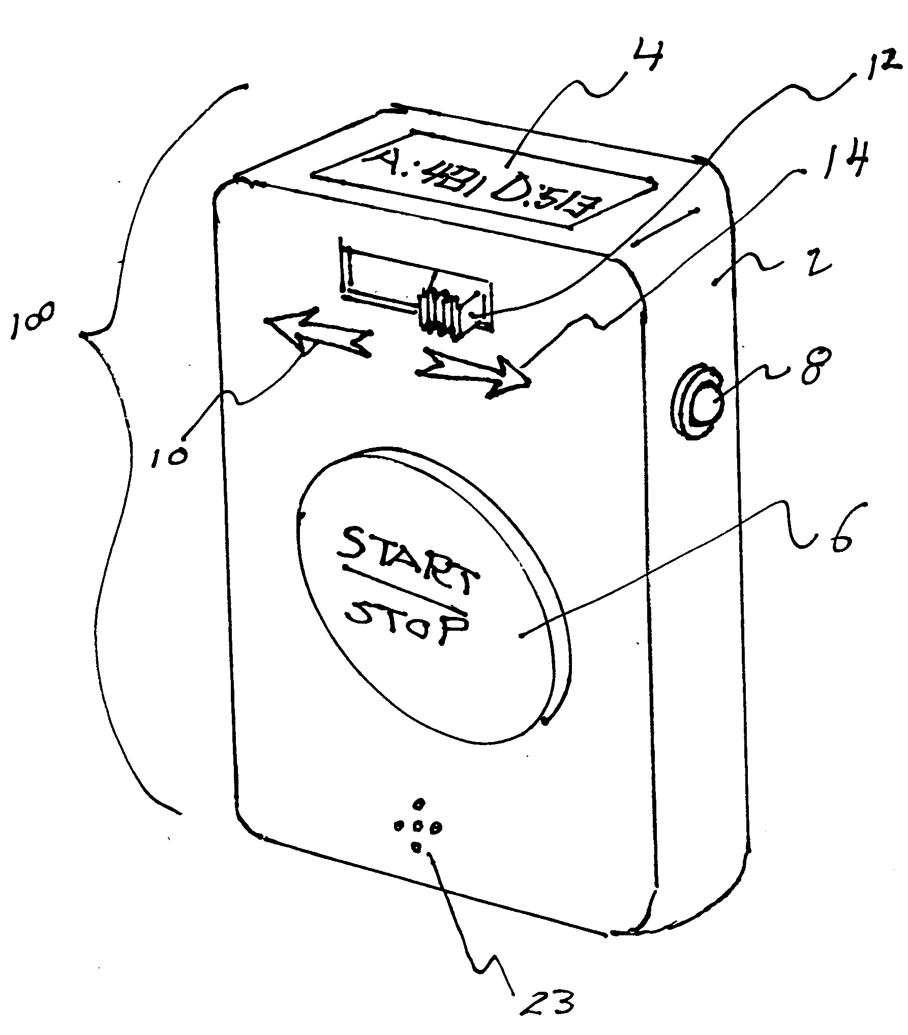 Device to measure acceleration and deceleration of hip rotation