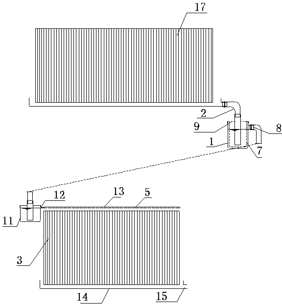 Condensed water latent heat utilization device in split air conditioner unit