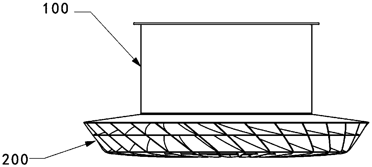 Airflow large-flow field action device and application