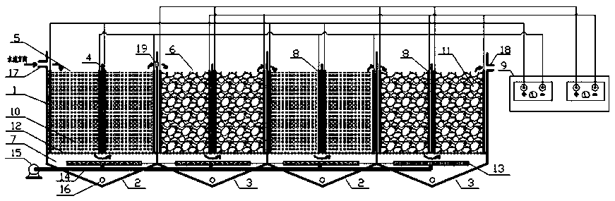 Method for realizing three-dimensional electrochemical/three-dimensional electrobiological coupled advanced treatment of waste leachate reverse osmosis concentrated water