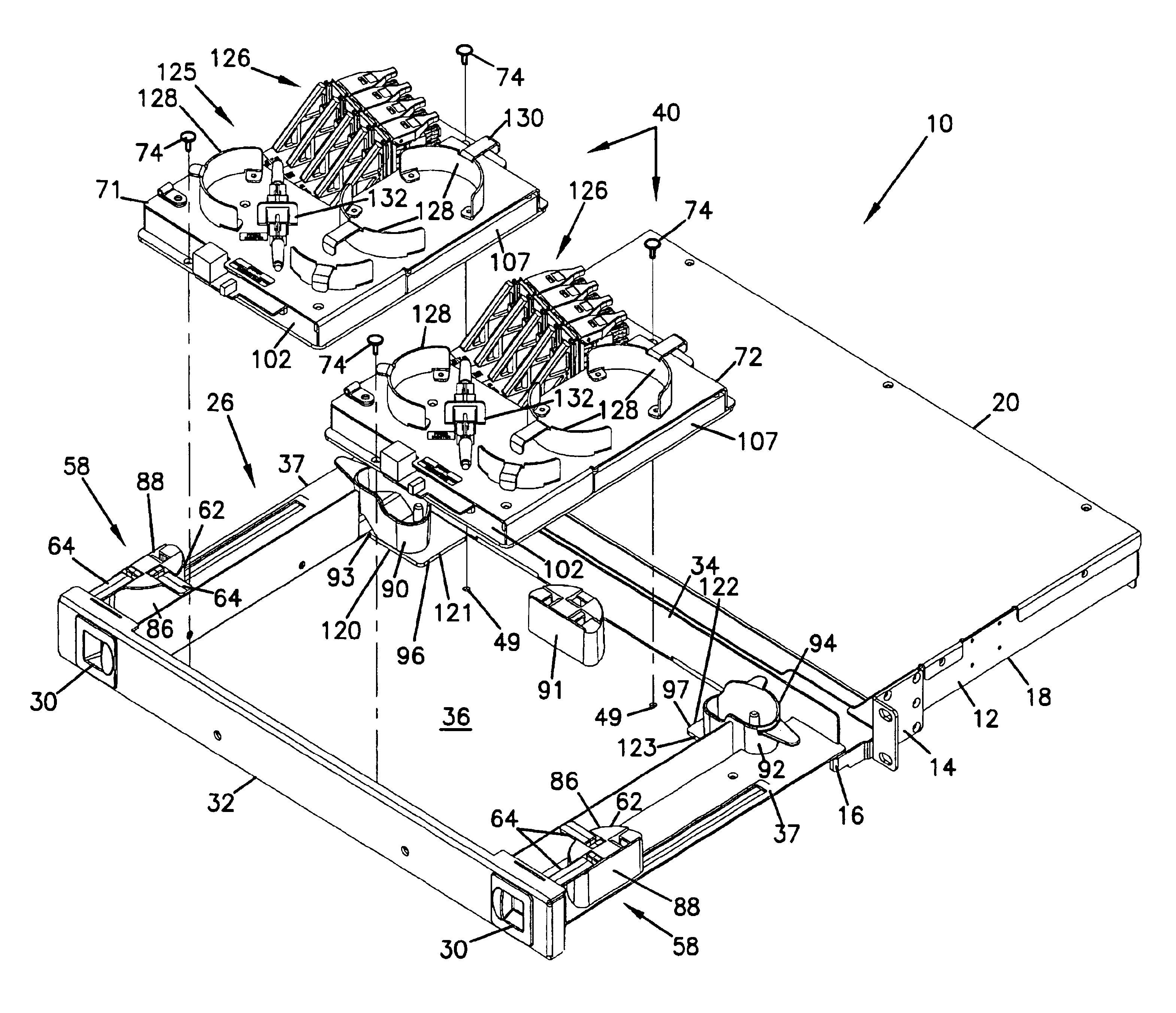 Cable management panel with sliding drawer