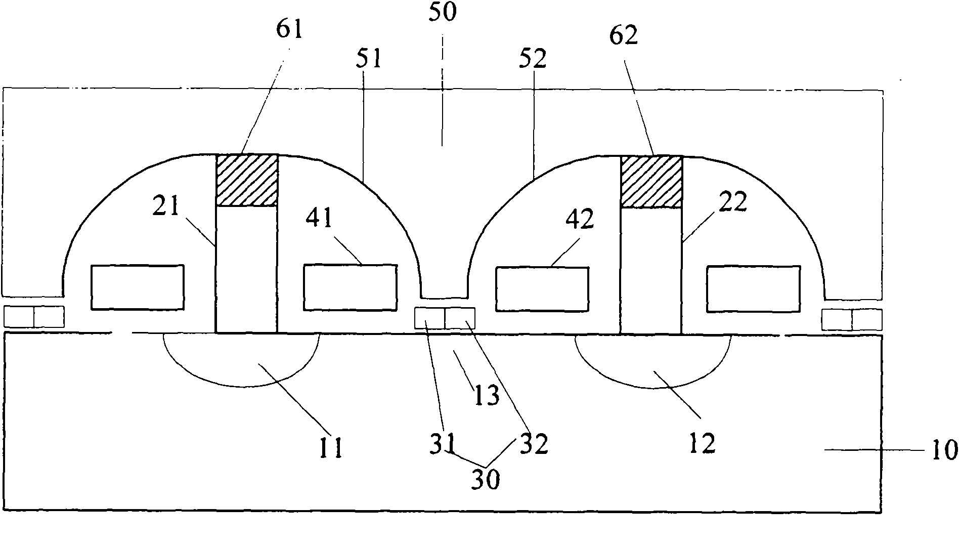 Word line-sharing contactless SONOS split gate type flash memory