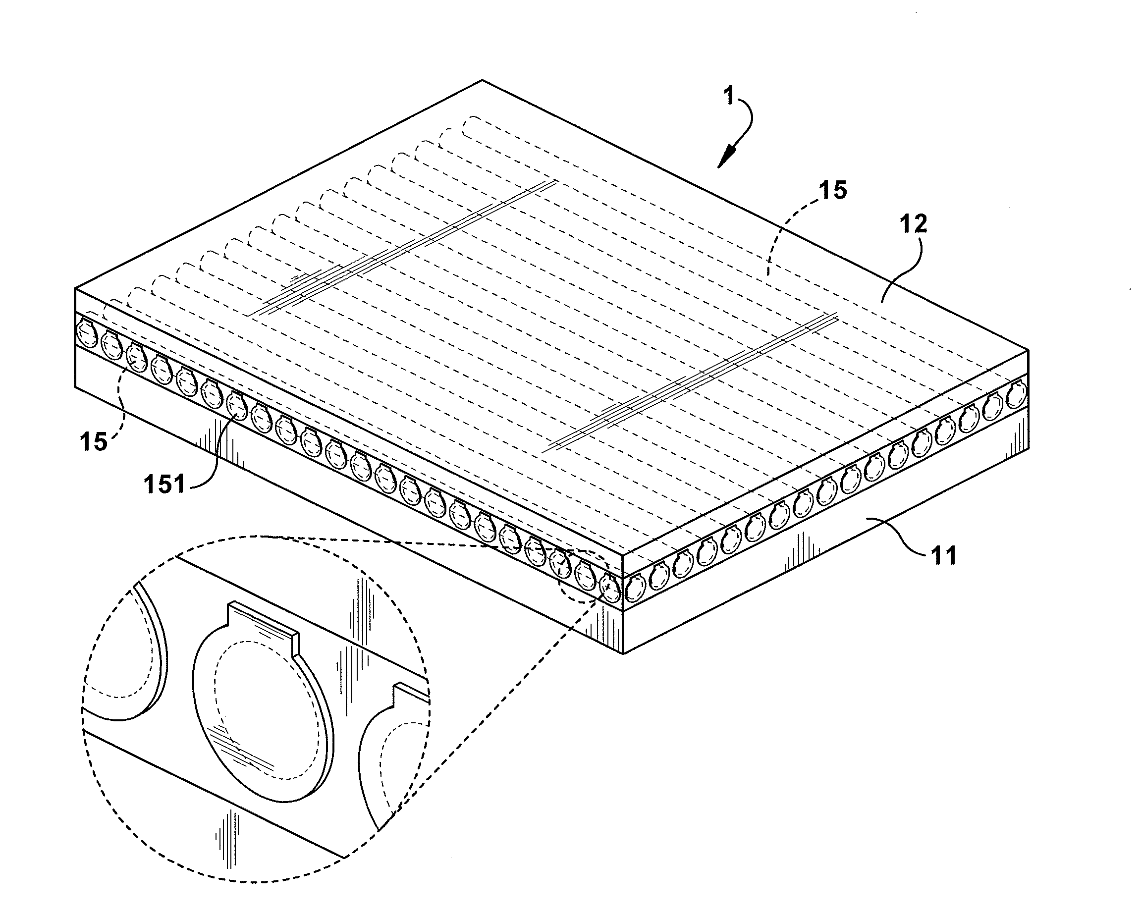 Air flow mattress constructions and variable density mattress cores