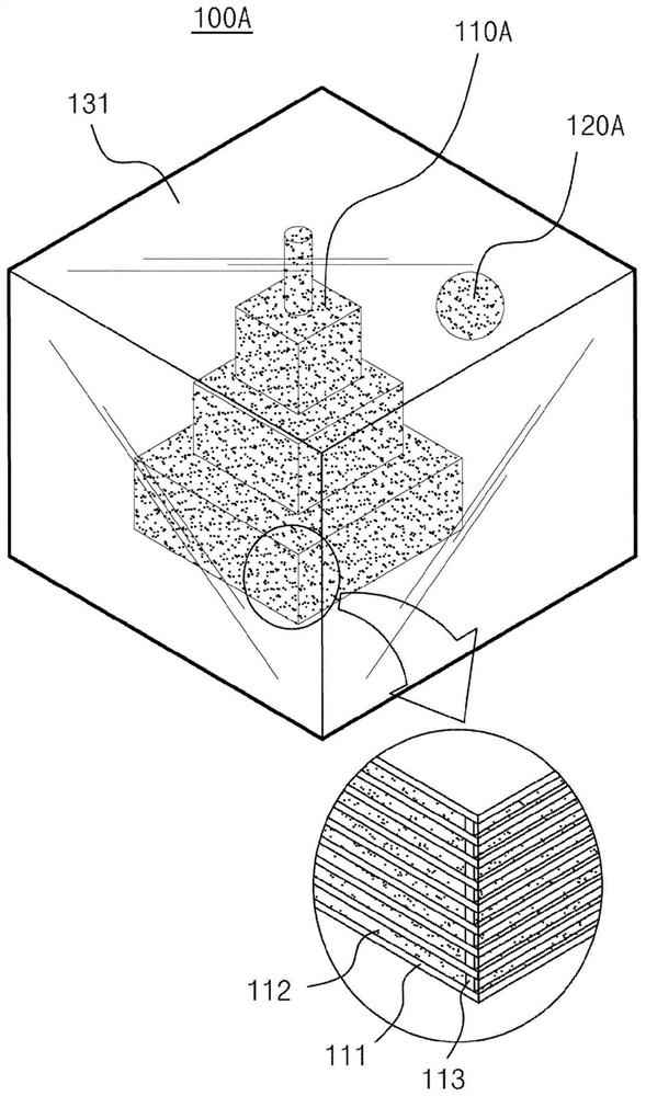 Sculpture in three-dimensional transparent space, and method for producing same