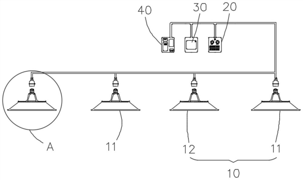 Lighting system for promoting pig growth and oestrus and using method thereof