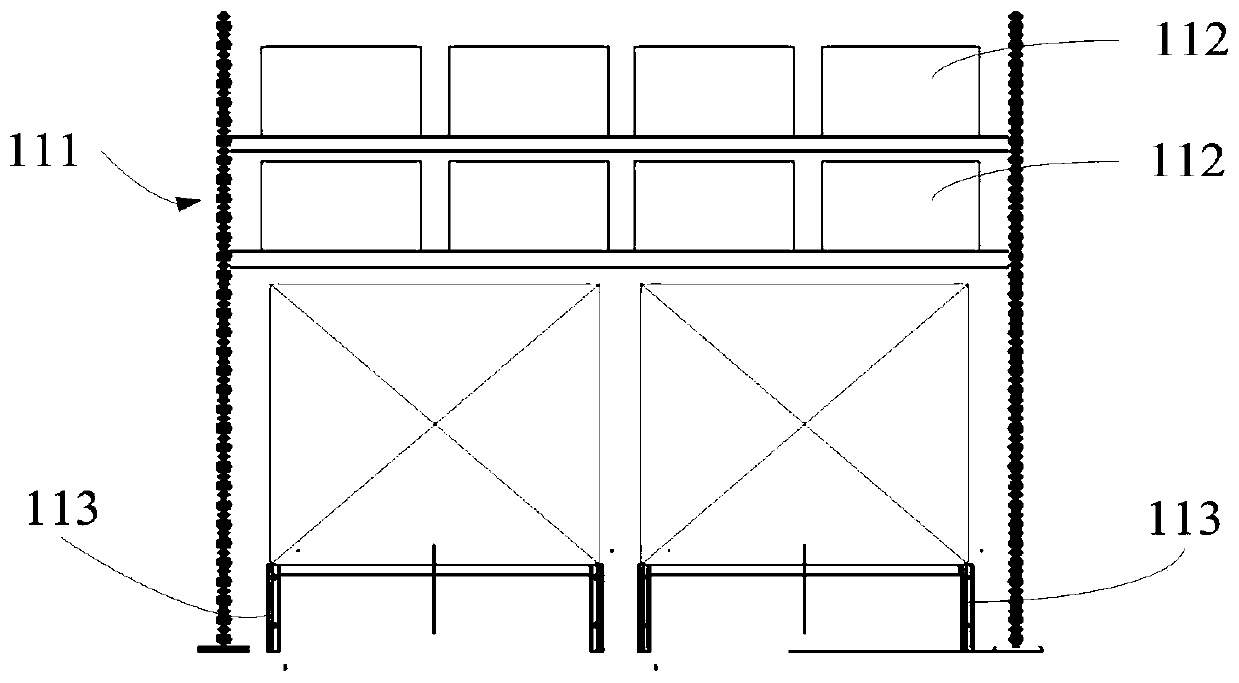 Stock rack set, storage system, robot control method, and robot