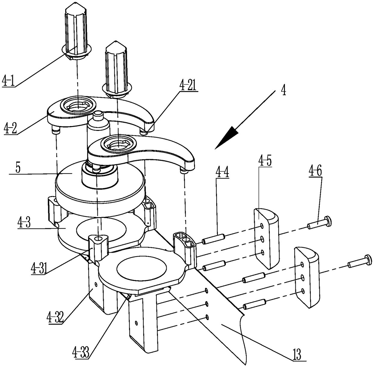 Conveying joint device for cops and bobbins for spinning and doffing connection and conveying method thereof