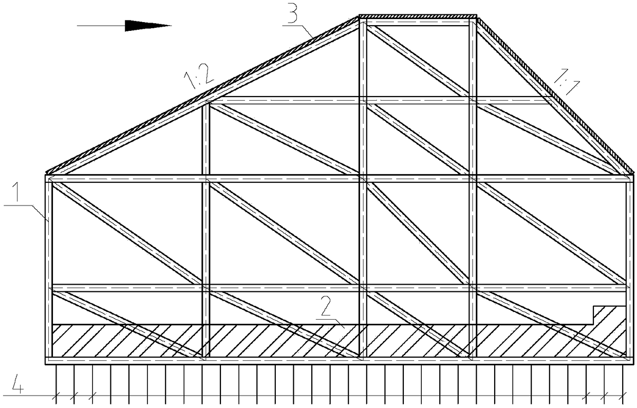 Self-stabilizing floating type temporary breakwater structure