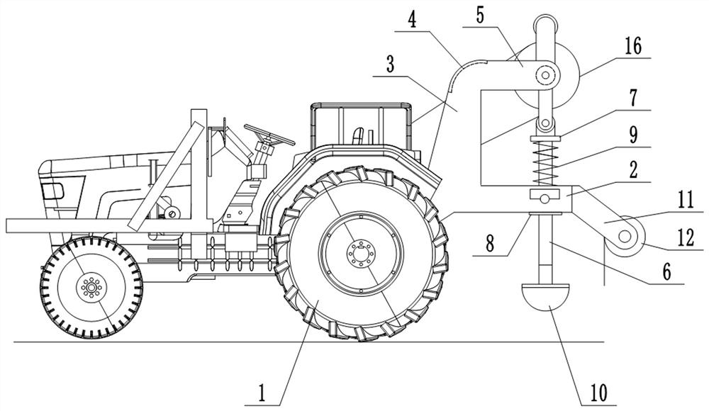 Drought-resistant micro-rainwater-collecting mulching film mulching device, and film mulching and rainwater collecting method thereof