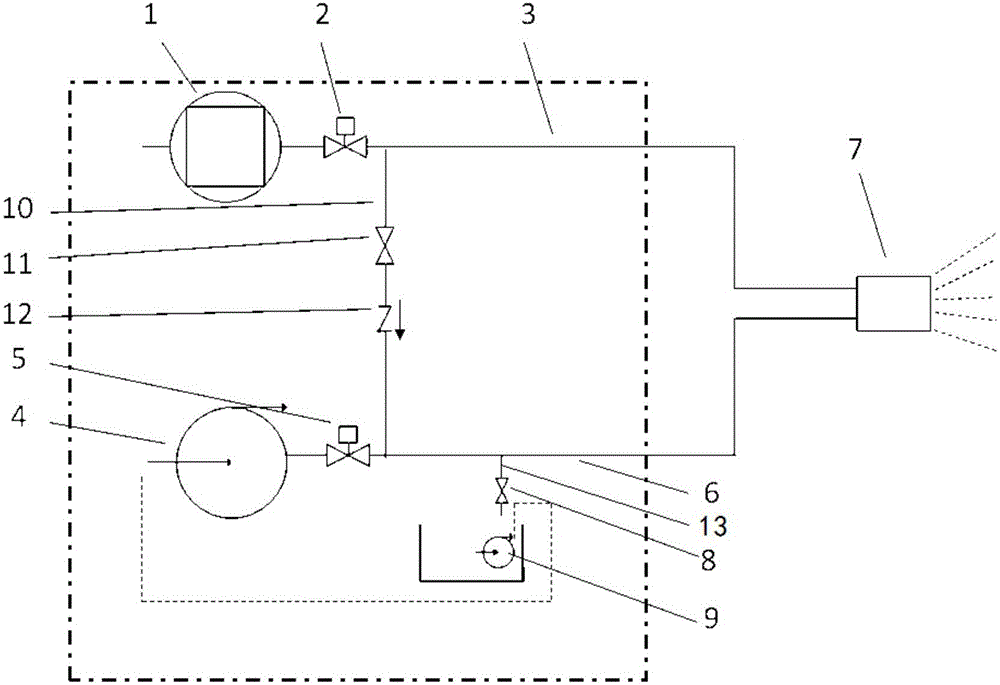 Ice fog spraying device with anti-freezing function