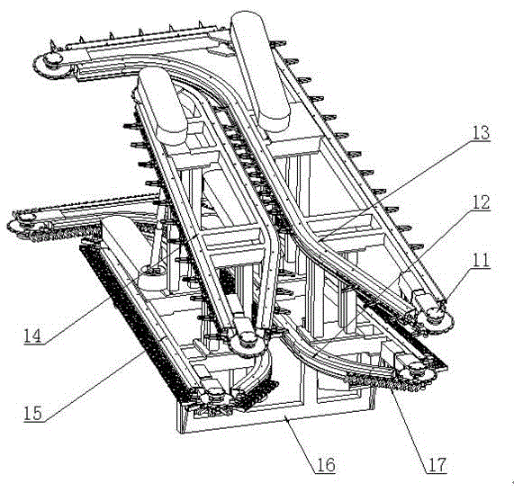 Crawler-travelling whole-stalk clamping type sugarcane harvester