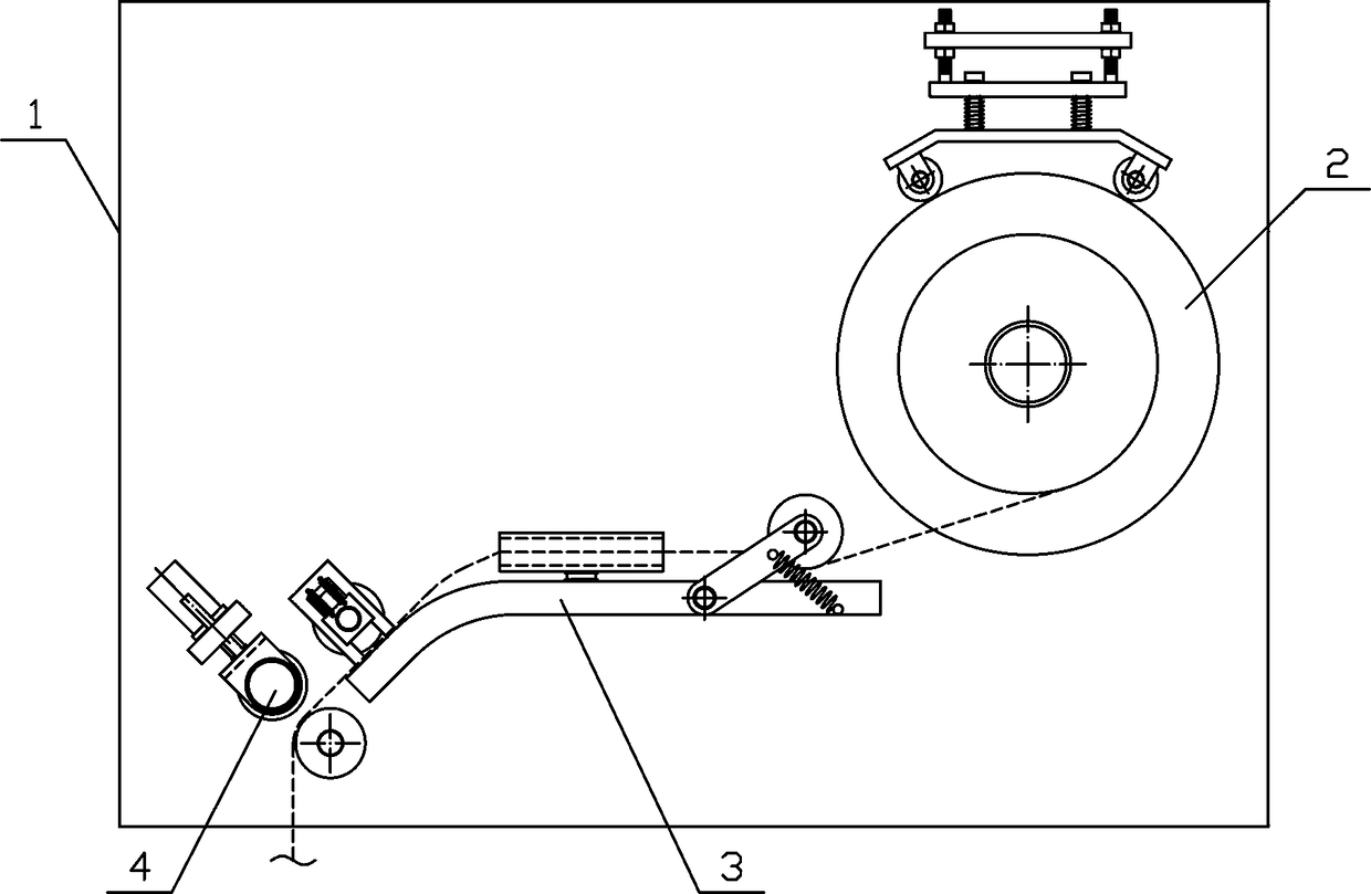 Linen strip damping unwinding mechanism