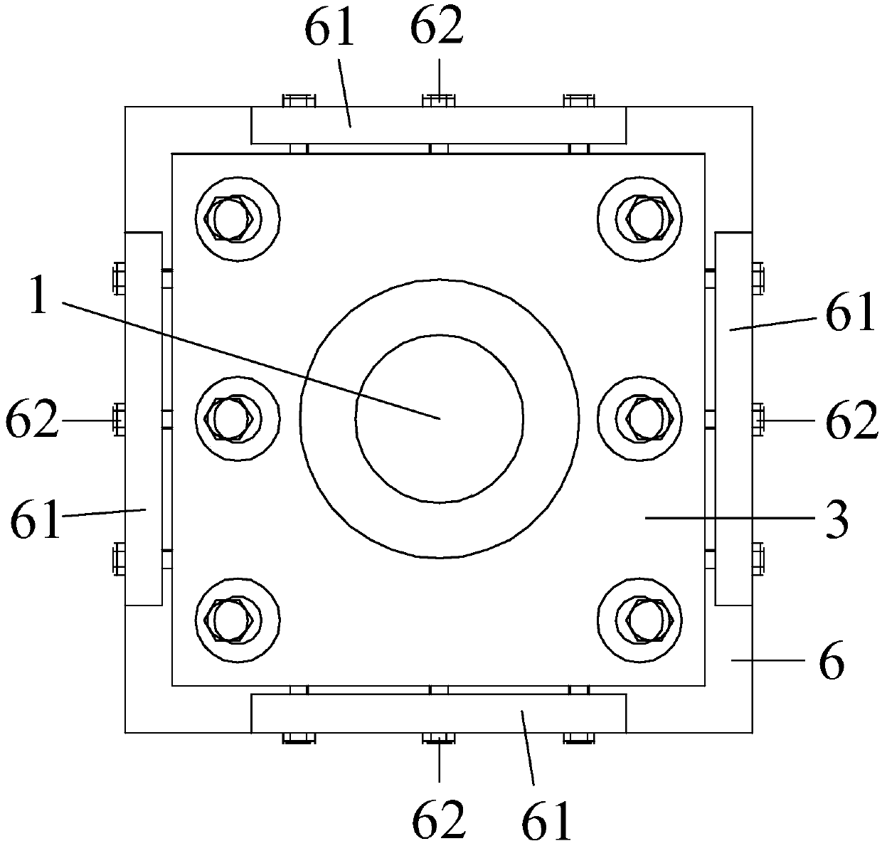 Shock-absorbent power-wasting three-way limiting metal damping device for near-fault bridge and mounting method thereof