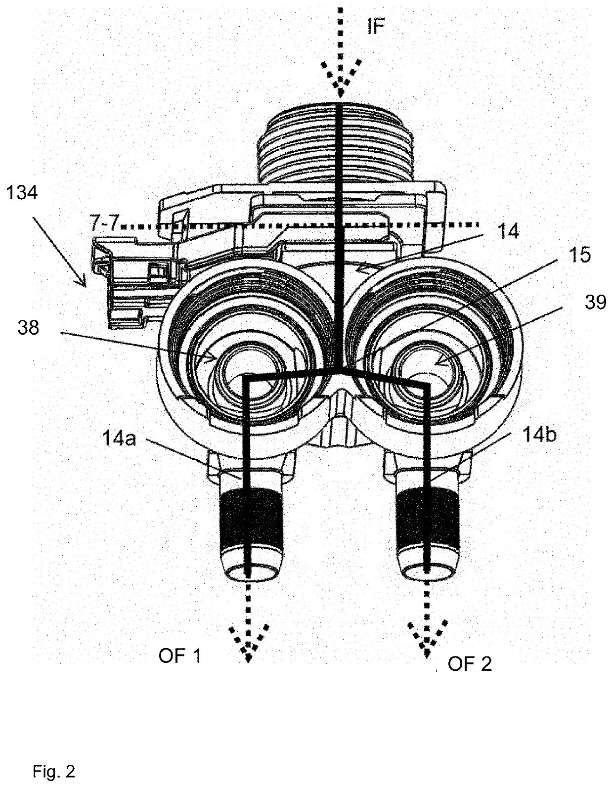 Inlet Valve for Household Appliances with Variable Attachment of a Flowmeter