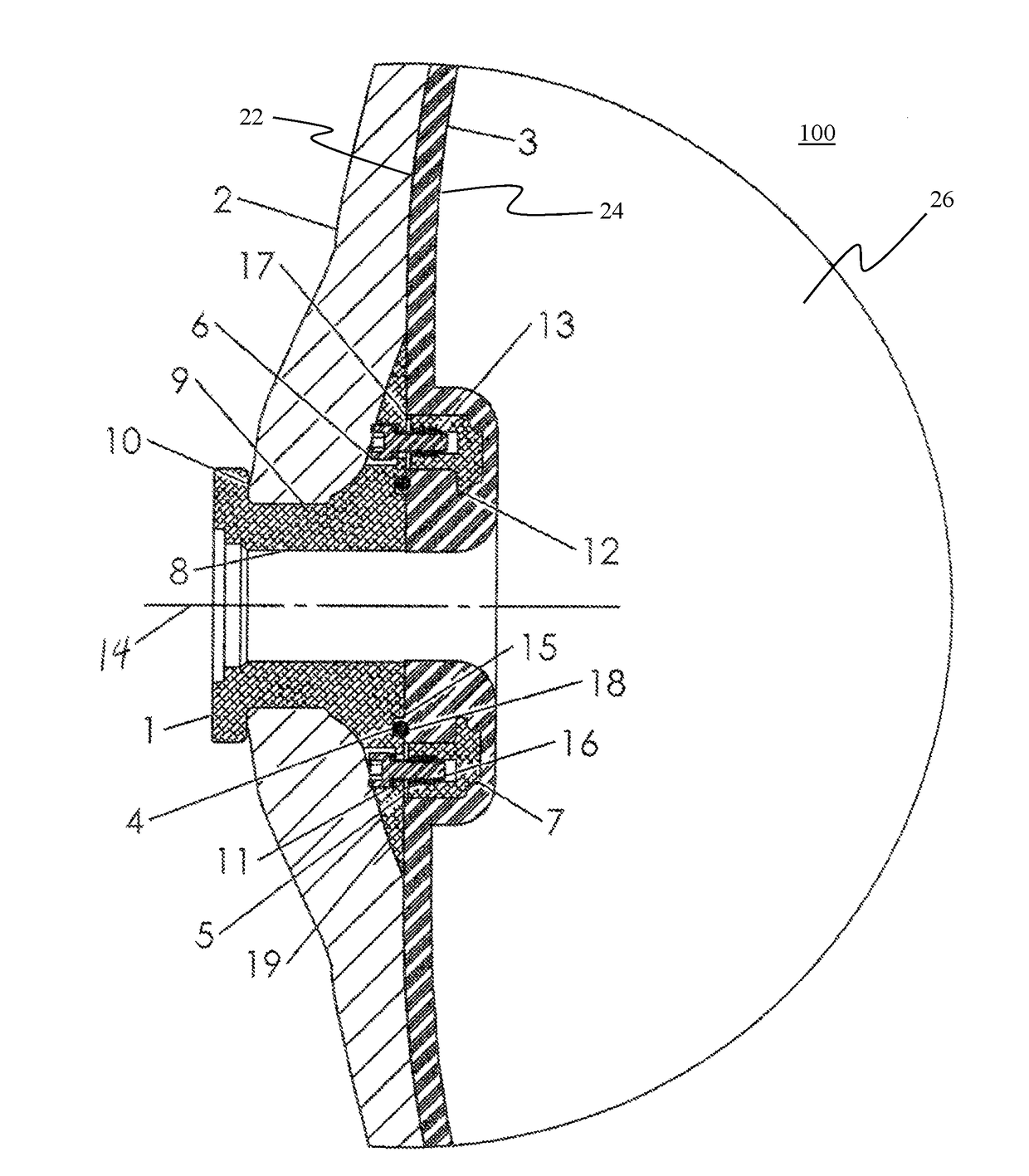 Boss and seal for a high-pressure vessel