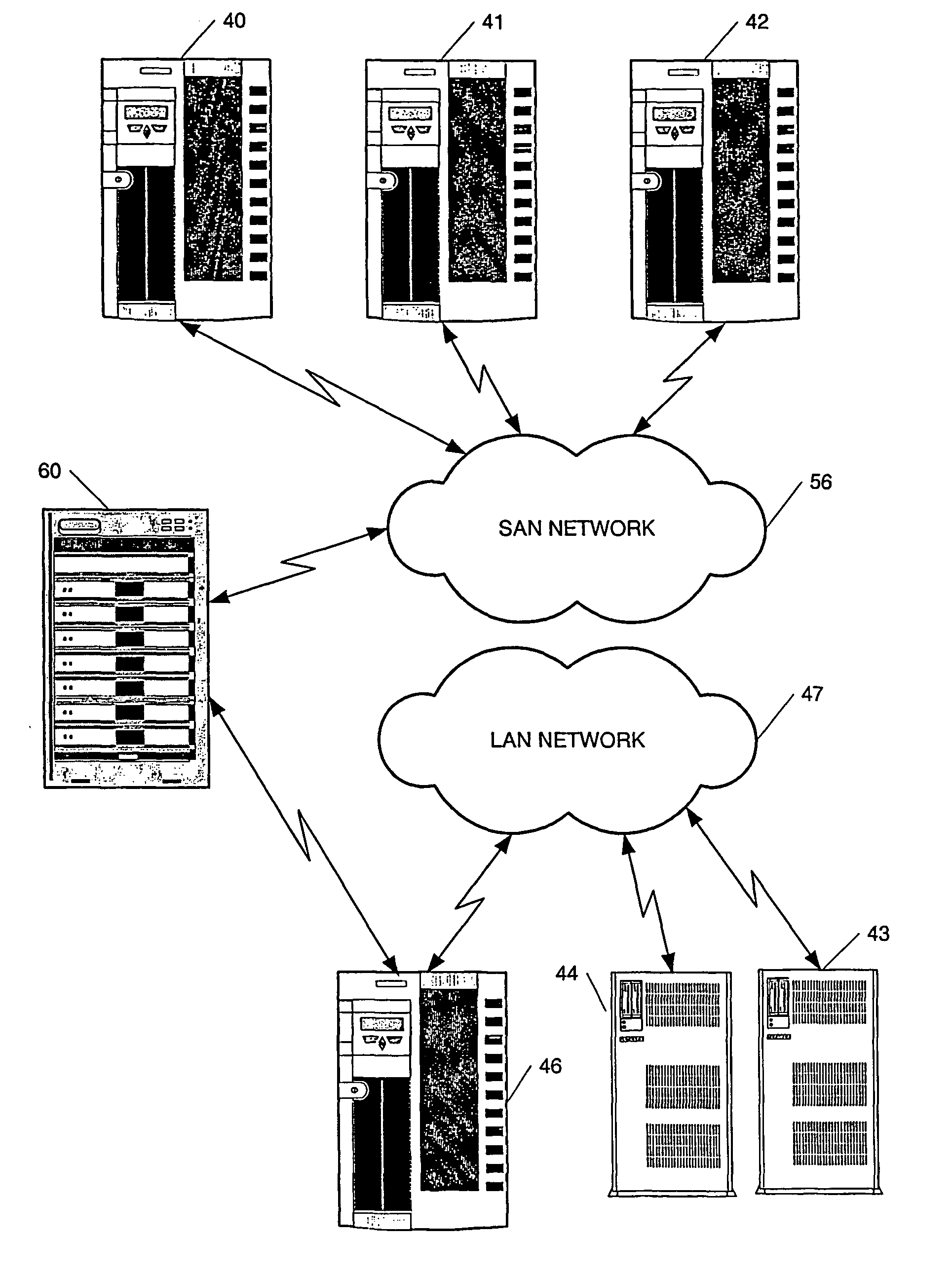 Method and apparatus for unified storage of data for storage area network systems and network attached storage systems