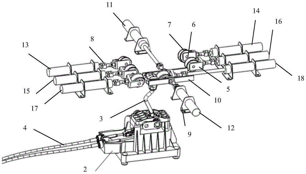 Automobile gear selecting/shifting control mechanism test device