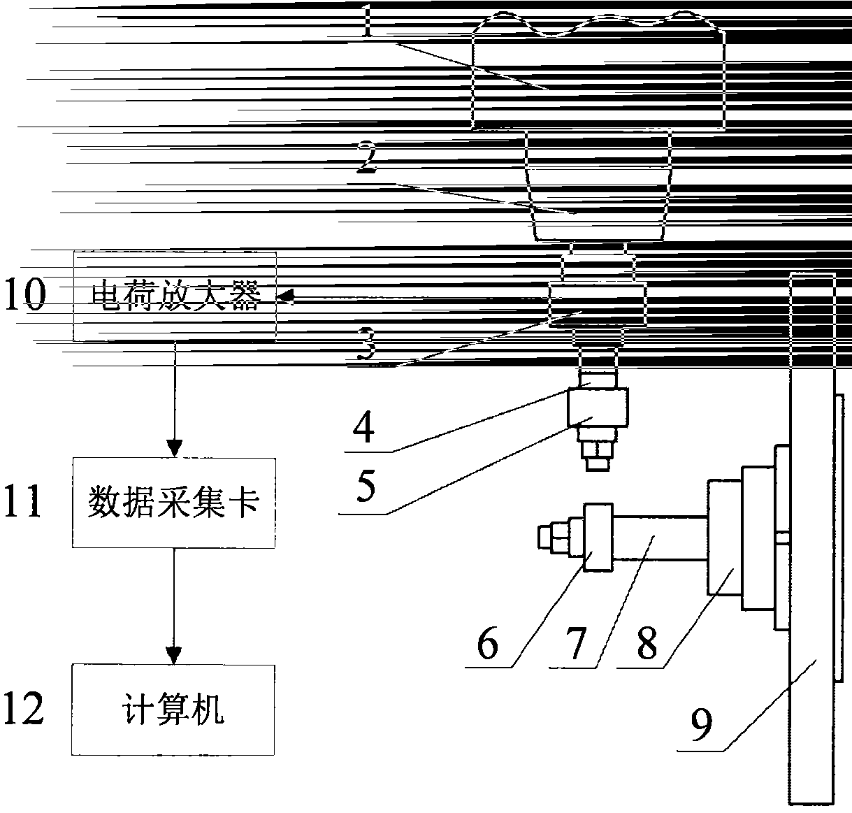 Small-modulus cylindrical gear hobbing force measuring device for five-axis linkage milling center