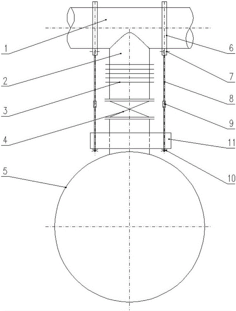 Hot air duct triangular flexible large tie rod device