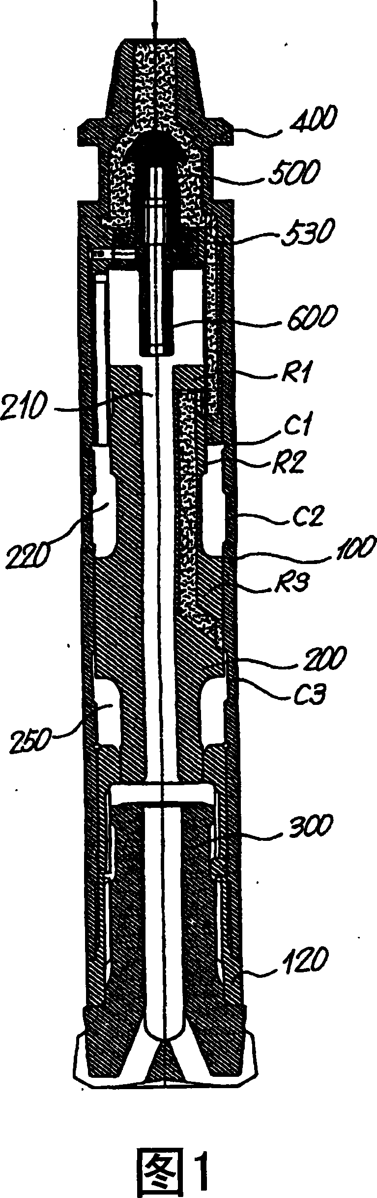 Ground drilling hammer and the driving method