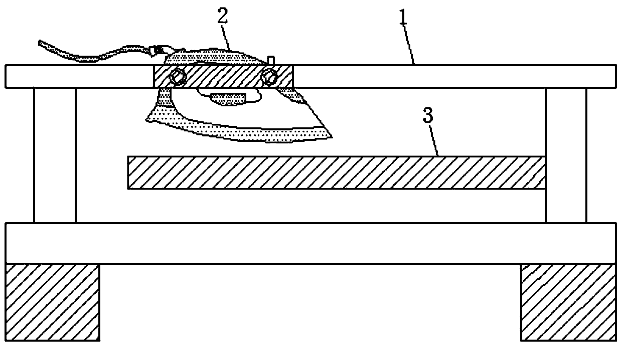 Double-sided ironing device capable of overturning based on reciprocating motion