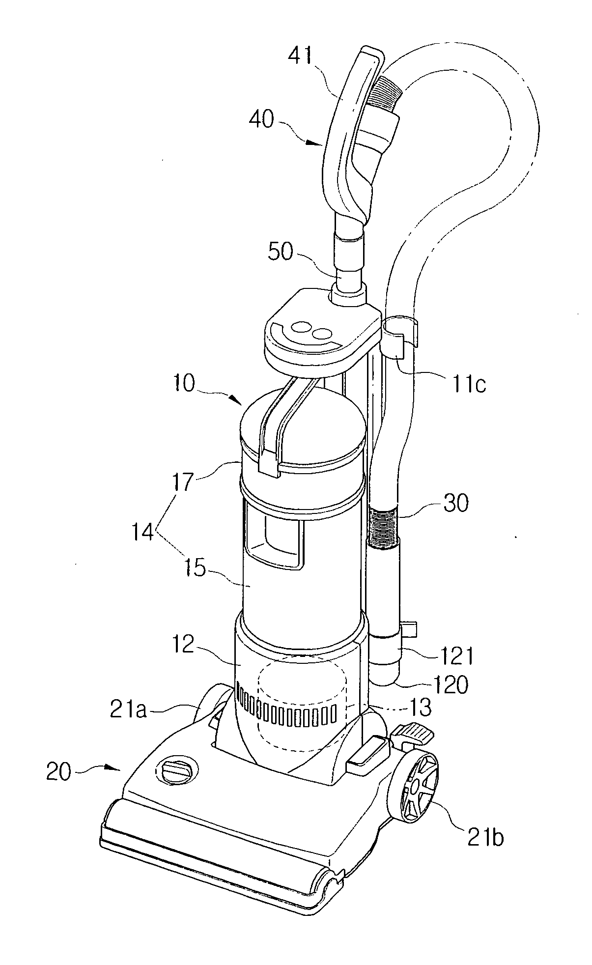 Upright vacuum cleaner having suction path diverting valve