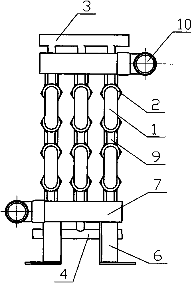 Row-line type integrated jacket pipe heat exchanger detachable scale clean structure