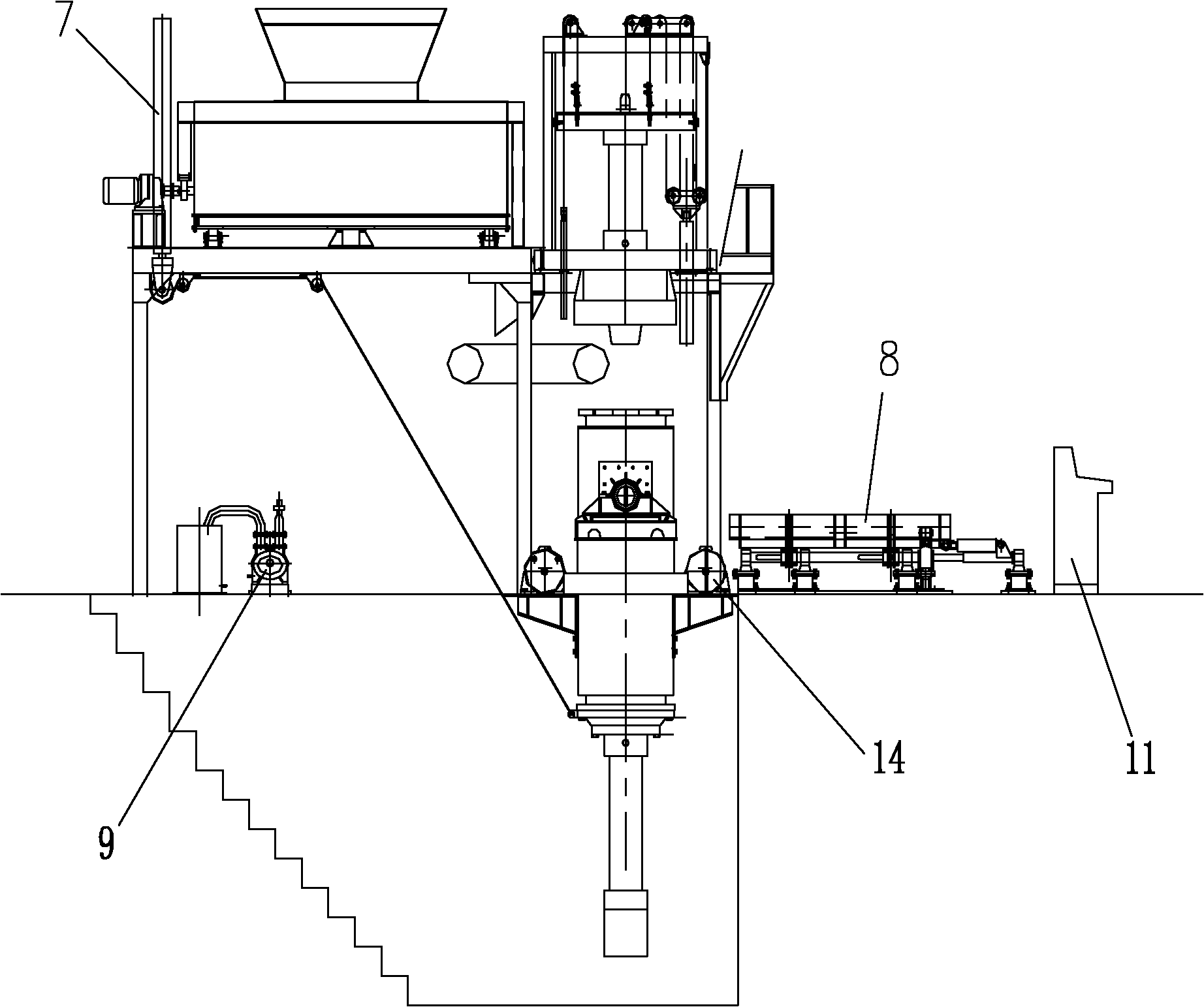 Graphite electrode molding machine