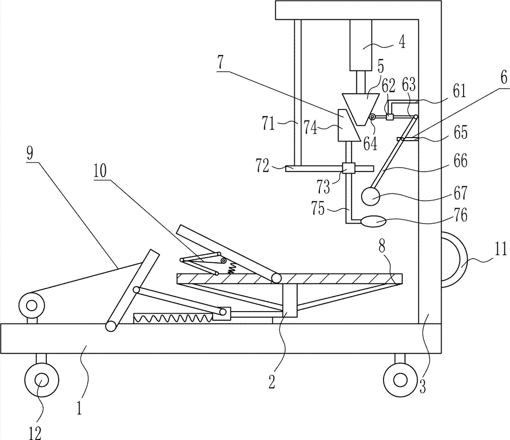 Adjustable examining device for obstetric and gynecologic department