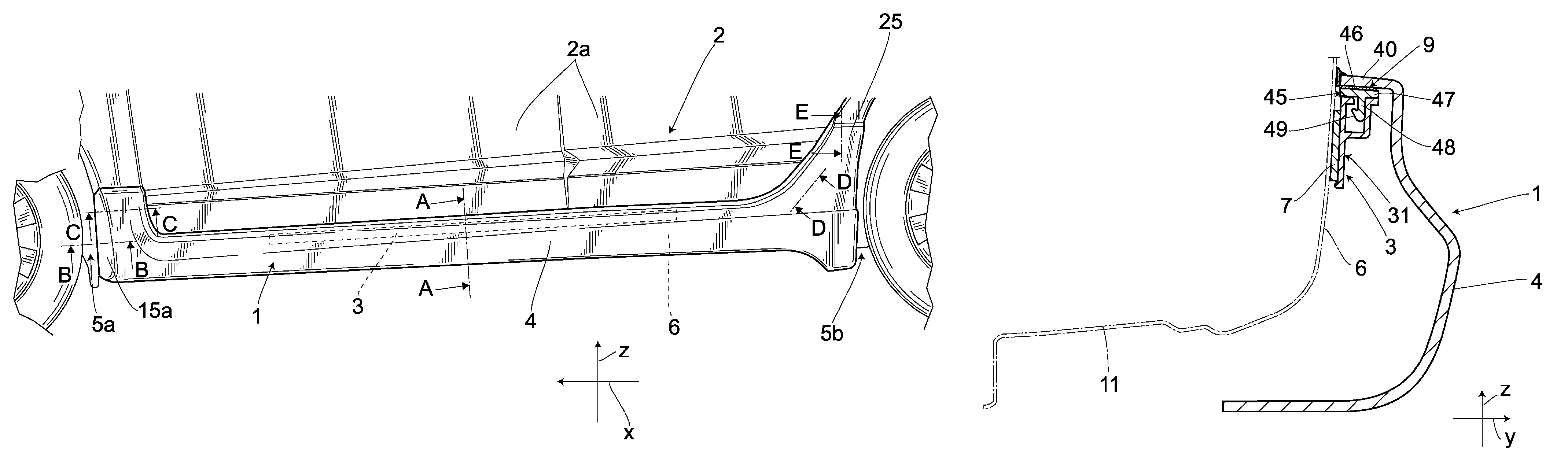 Side under spoiler mounting structure